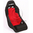 Asiento baquet Cobra Clubman, acabado en paño negro, centros en paño rojo, refuerzos en vinilo.
