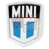Emblema delantero Mini Mk3, azul/plata.