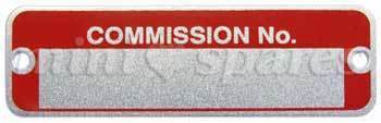 Placa identificacion Commission Number.