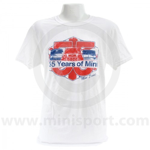 Camiseta Mini 55 Aniversario blanca.
